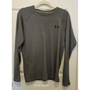 Under Armour Fitted Waffle Knit Long-Sleeve Tee Gray Men's Medium